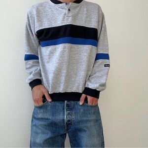 Wilson Men's Gray and Blue Crewneck Sweater